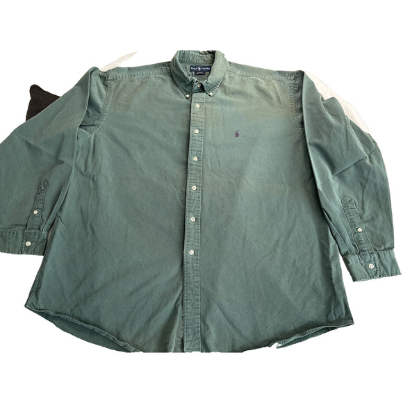 Ralph Lauren Men's Button Up Shirt, Blake XXLarge Green Check Navy Pony Preppy - Picture 1 of 10